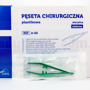 Pęseta sterylna j.u. 13cm zielona